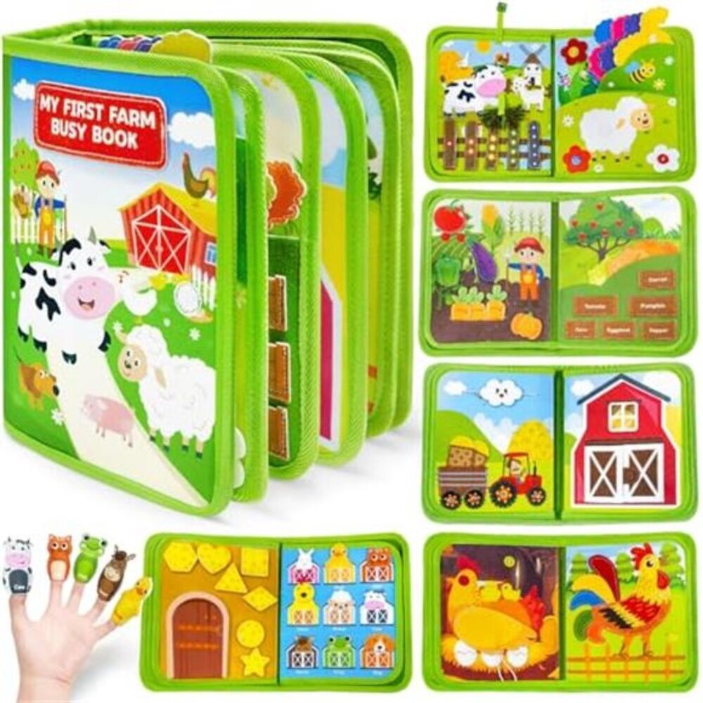 Busy Book for Toddlers 1-3, Montessori Toys for 1 - 2 Year Old Boy Girl